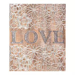 Love White Flower Wall Sign