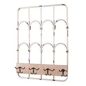Hook Rack Metal/Wood White