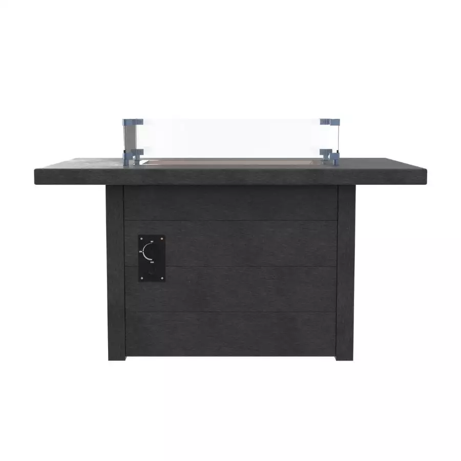 48" x 30" CRP Rectangular Fire Table, Black