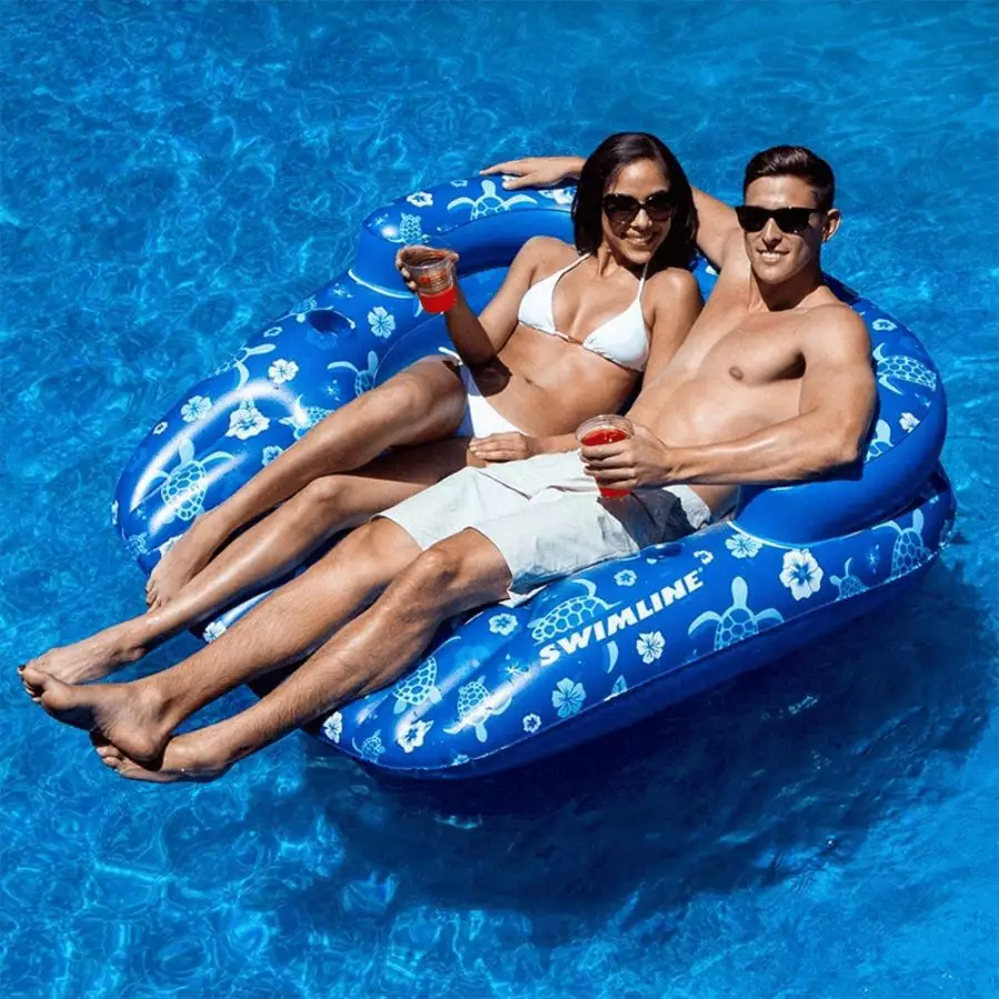 Tropical Double Seat Ride-On Pool Lounger