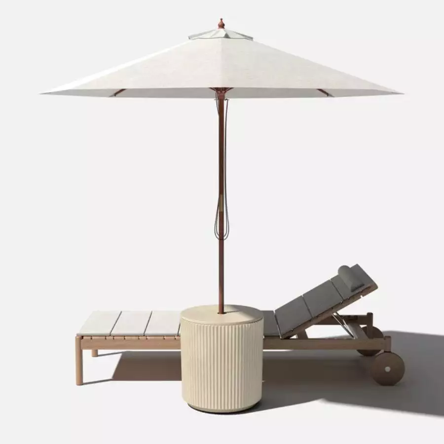 Demi Shade Side Table w/ umbrella base Tan