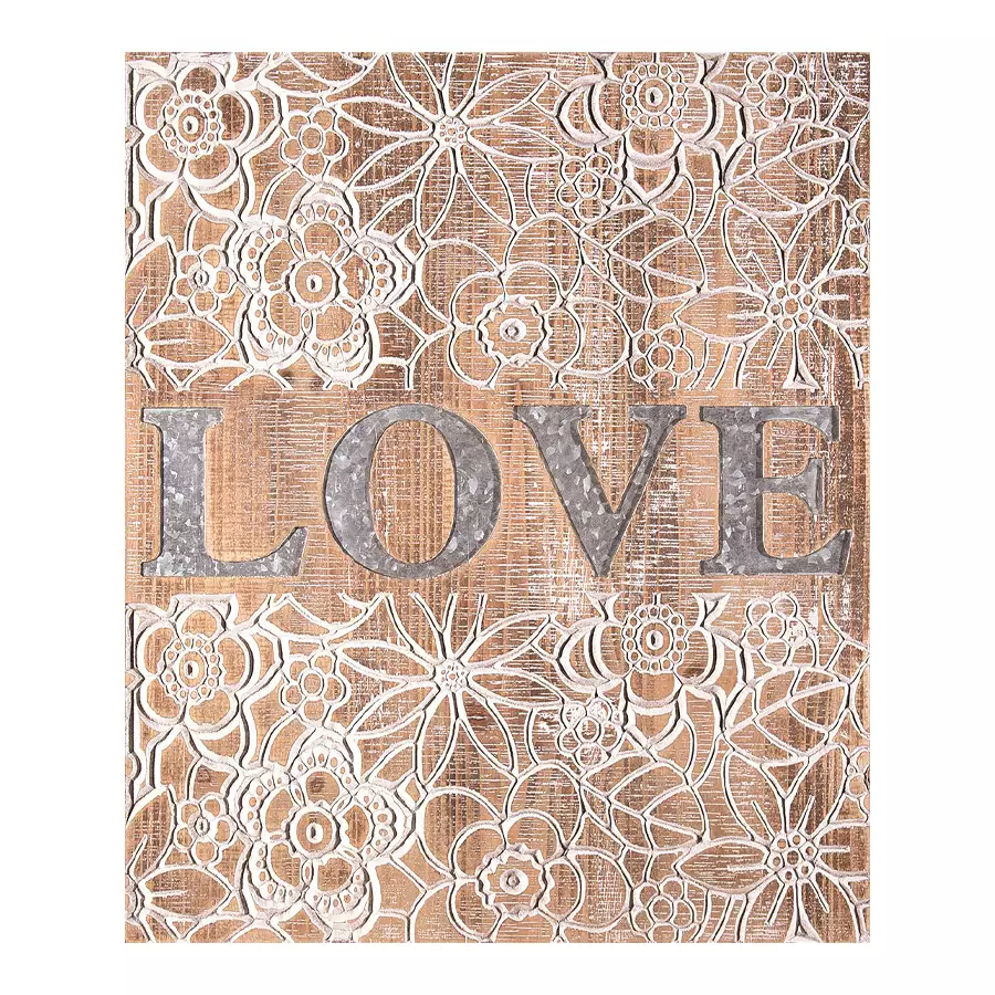 Love White Flower Wall Sign