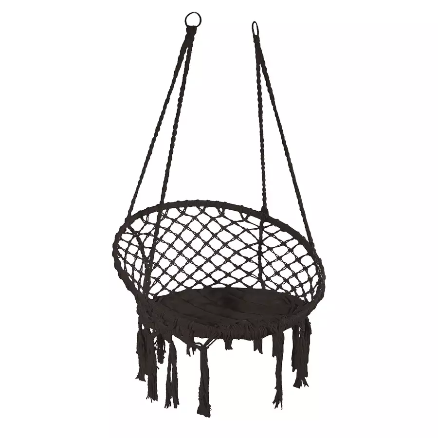 Hanging Rope Chair Black