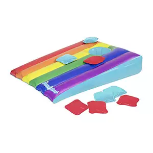 Rainbow Inflatable Cornhole Toss Floating Pool Game