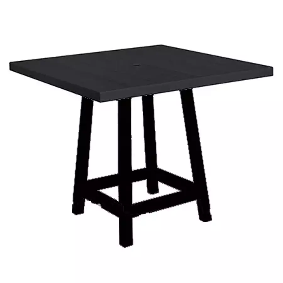 40" Square Pub Table, Black
