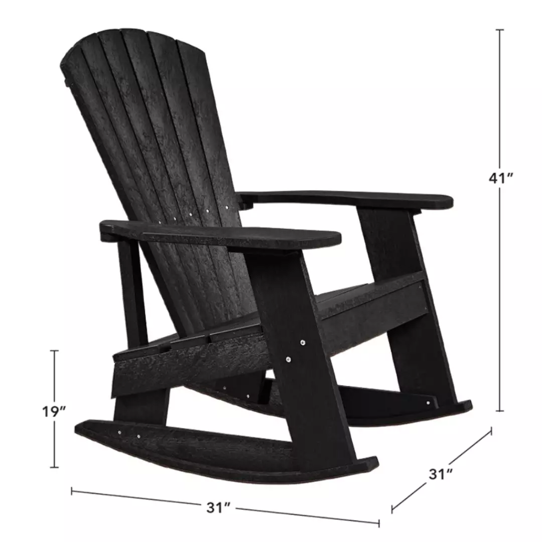 Capterra Adirondack Resin Rocking Chair (Onyx)
