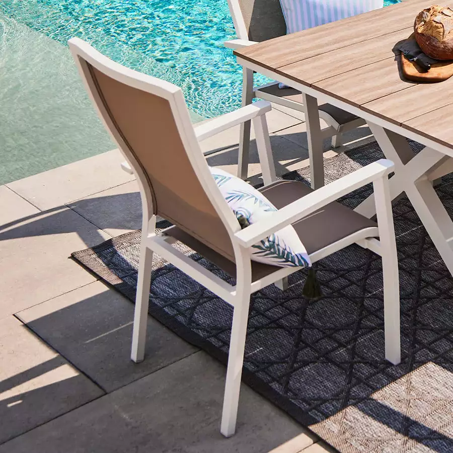 Provence Sling Dining Chair White/Taupe