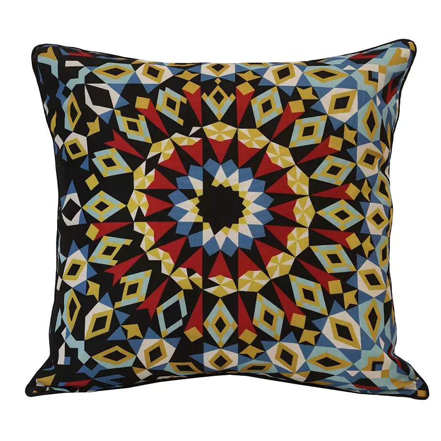 24" Square Ruby Red Stained Glass Pillow