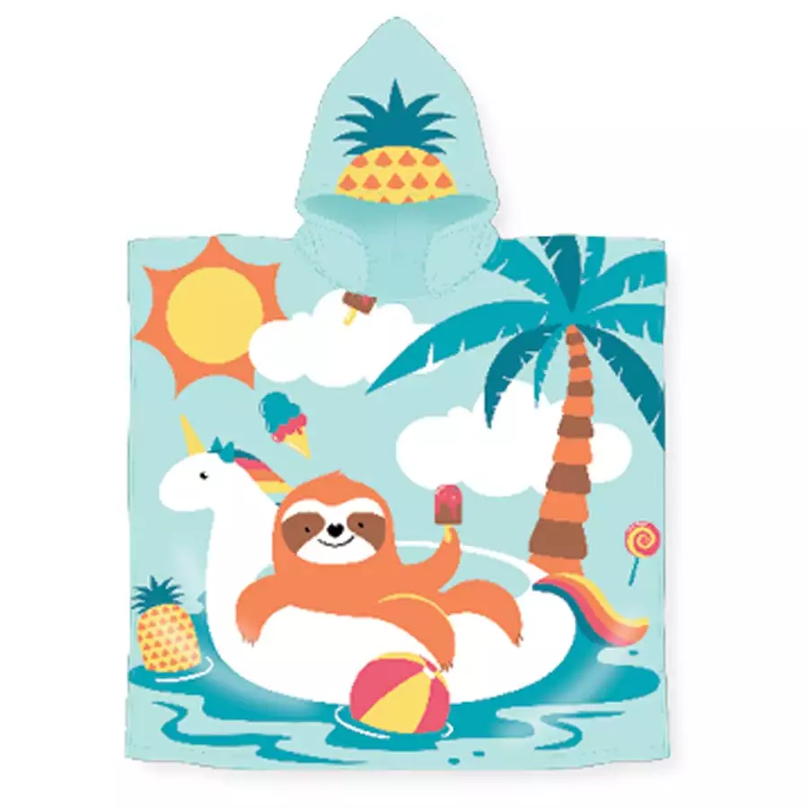 Sloths Hooded Pool Towel for Kids