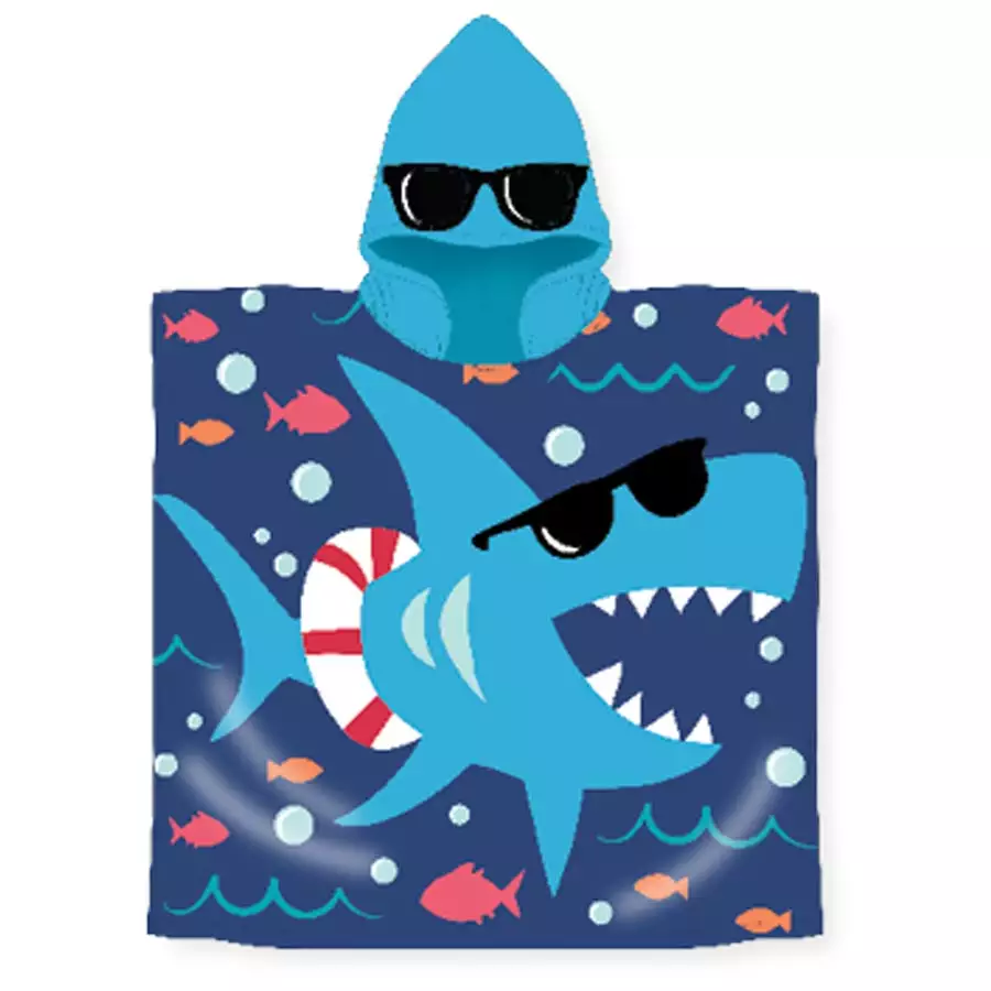 Shark Hooded Pool Towel for Kids
