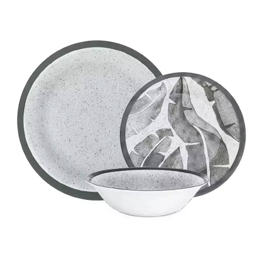 Grey Stone 12-Piece Dishware Set