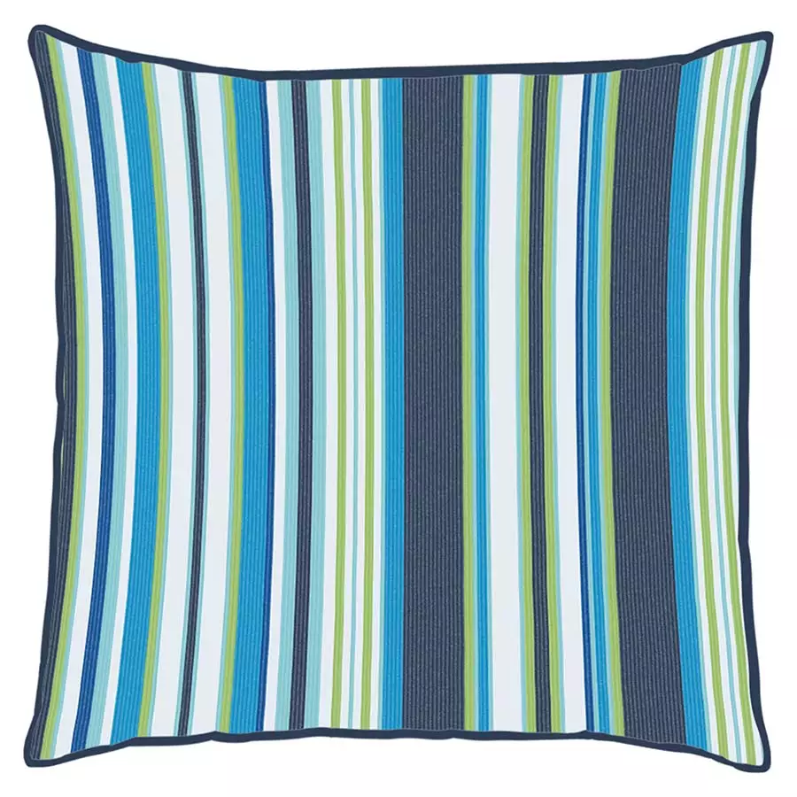18" Square Cushion Blue Lagoon Striped Pillow