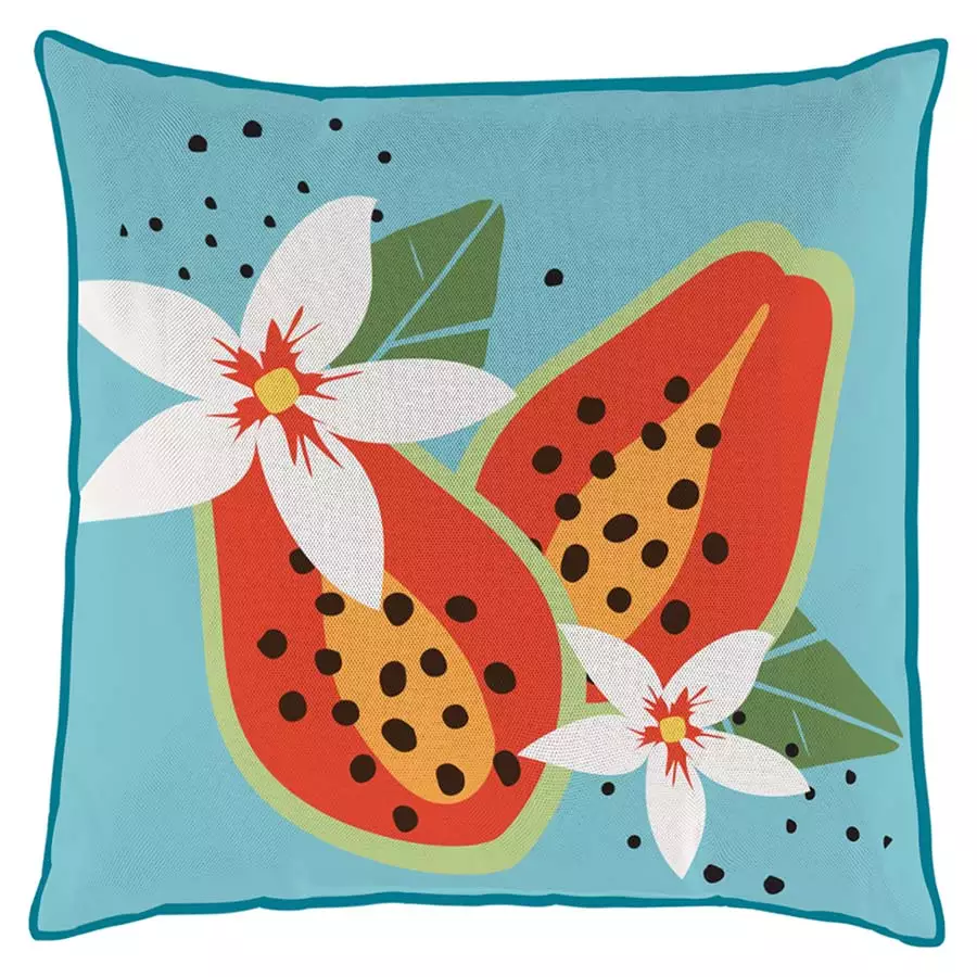 18" Square Cushion Bold Fruit and Flowers