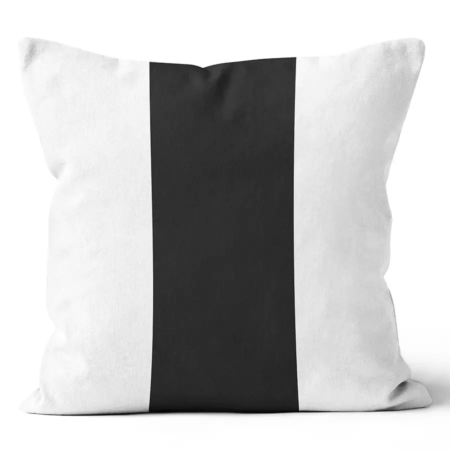 20" Square Wide Stripe Black Pillow