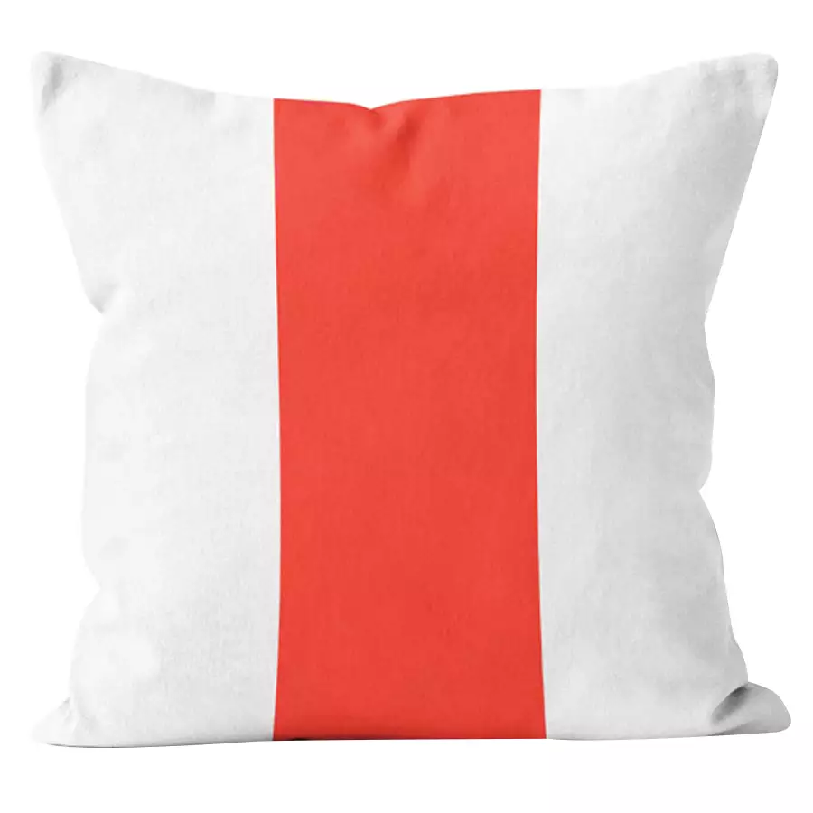 20" Square Wide Stripe Coral Pillow