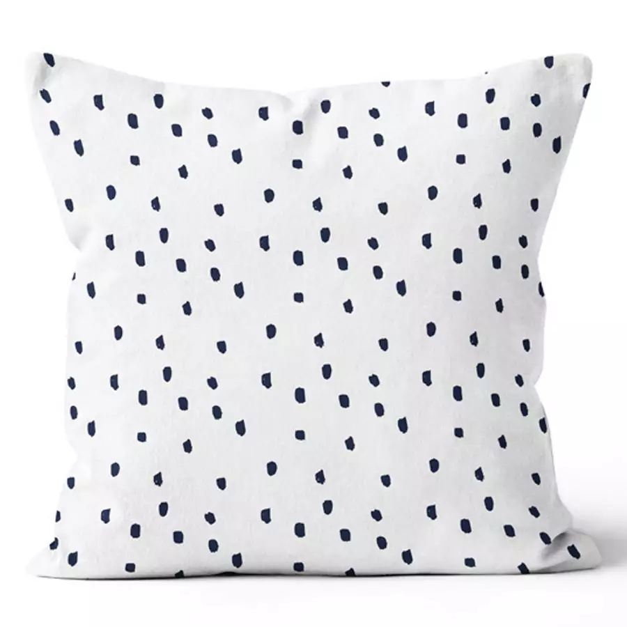 20" Square Polka Dot Navy Pillow