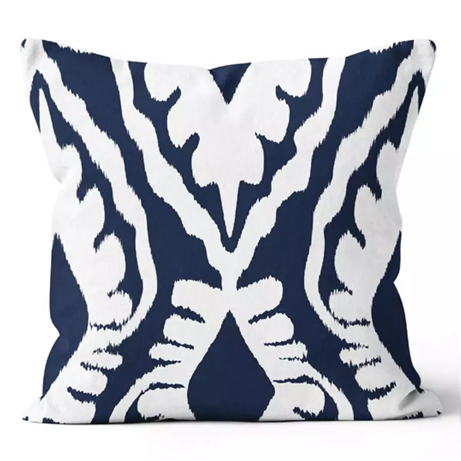 24" Square Jacquard Navy Pillow