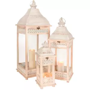 3 Lantern Natural White Set