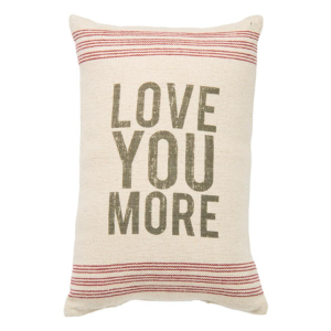 Love You More Linen Pillow