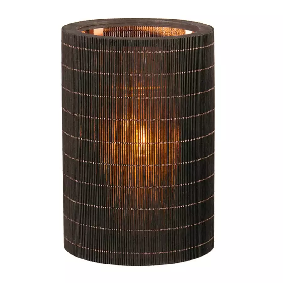8" Bamboo Black Lantern