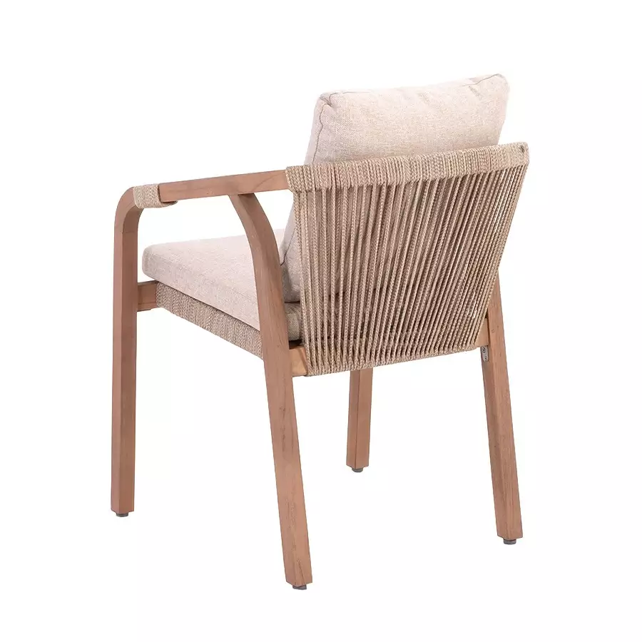 Rimini Dining Chair Teak/Rope Brown