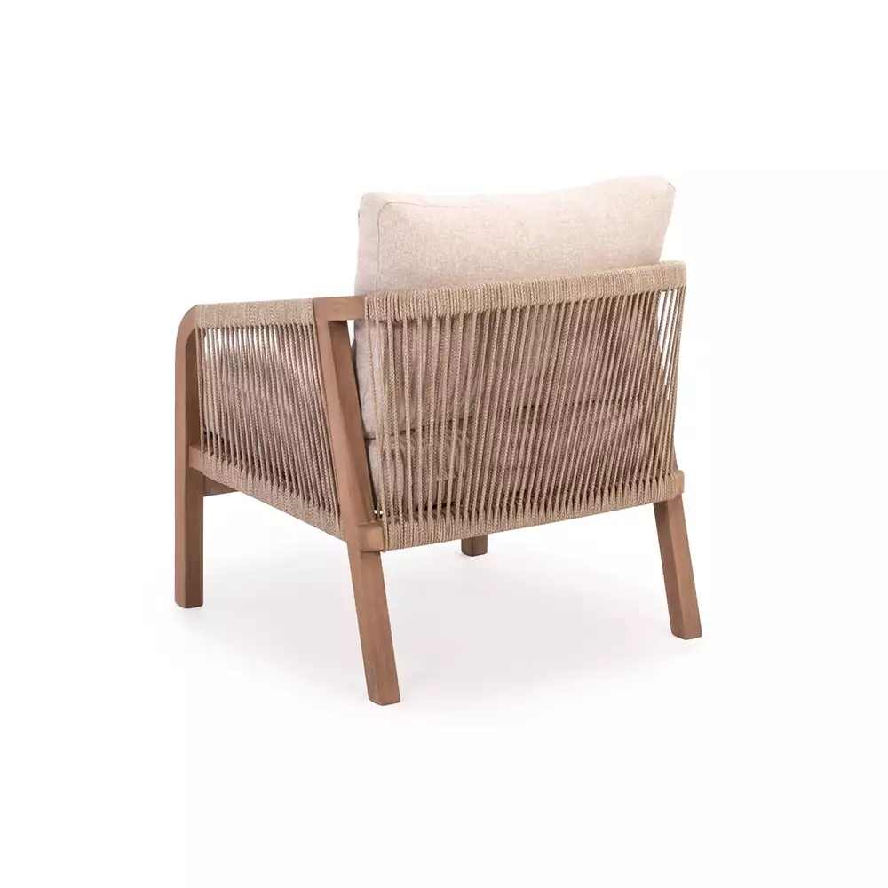 Rimini Club Chair Teak/Rope Brown