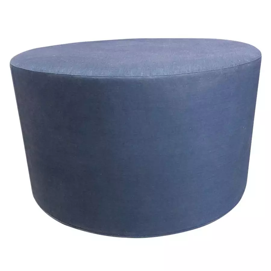 Round Spectrum Indigo Ottoman