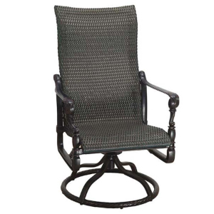 Woven High Back Swivel Dining Chair
