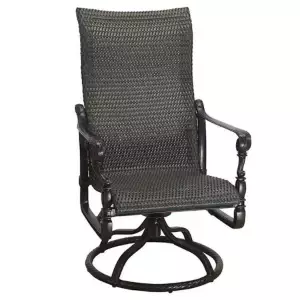 Woven High Back Swivel Dining Chair