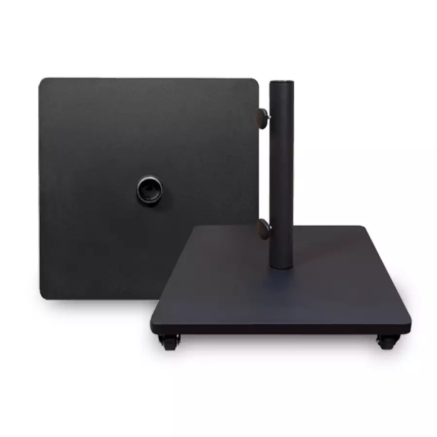 120 Lbs Steel Umbrella With Castors - Black