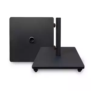 120 Lbs Steel Umbrella With Castors - Black