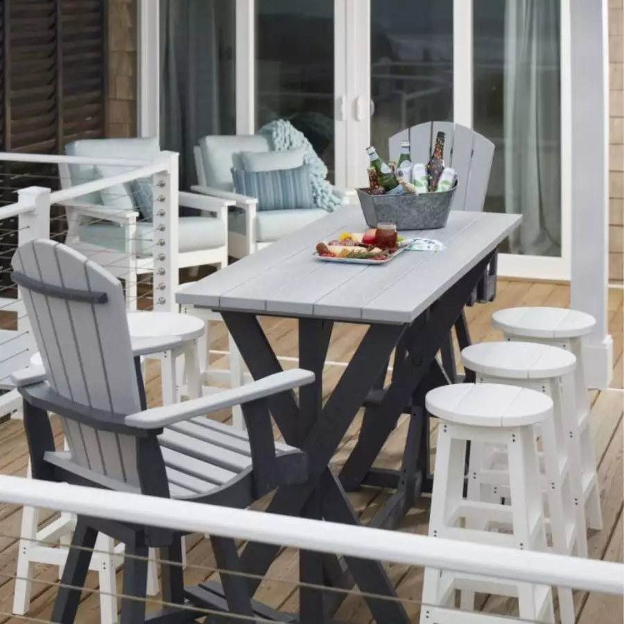 Swivel Pub Arm Chair, Slate Grey/Light Grey 