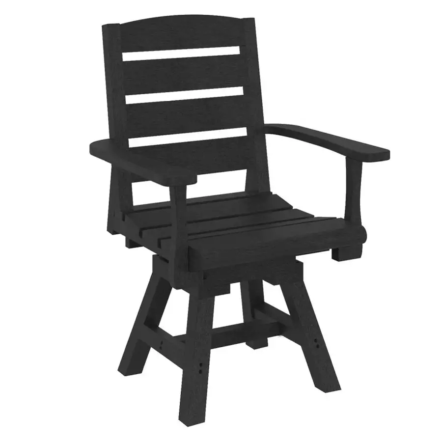 Napa Dining Swivel Arm Chair, Black 