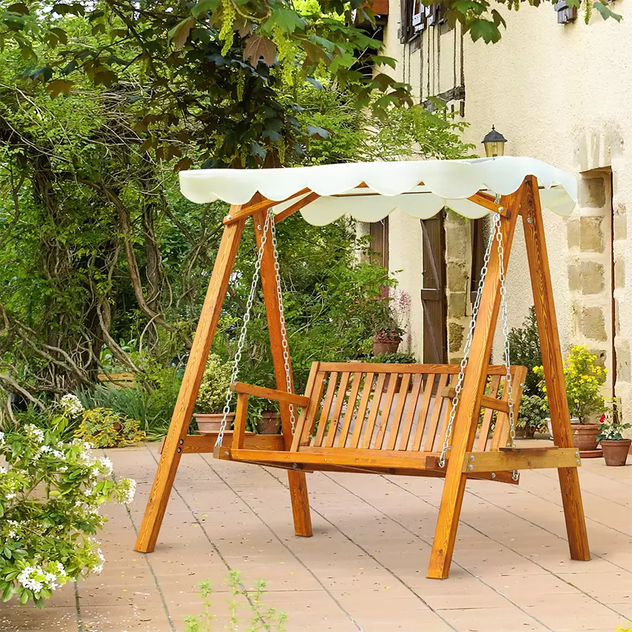  Wooden Garden Swing With Top