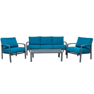 Four Piece Deep Seating Steel Blue