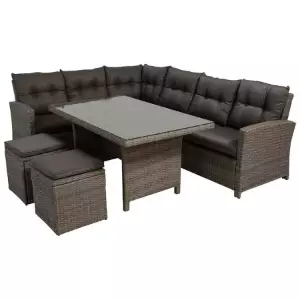 Five-Piece Dining Sectional Mixed Grey