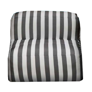 Armless Lounge Piece Dark Grey Stripe