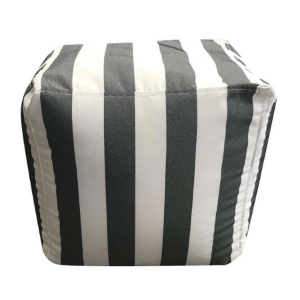 Ottoman Dark Grey Stripe