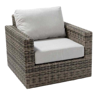 Swivel Resin Wicker Chair Weathered Grey