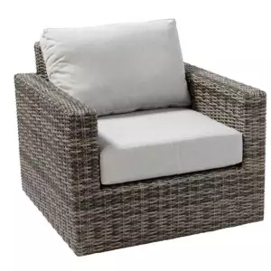 Swivel Resin Wicker Chair Weathered Grey