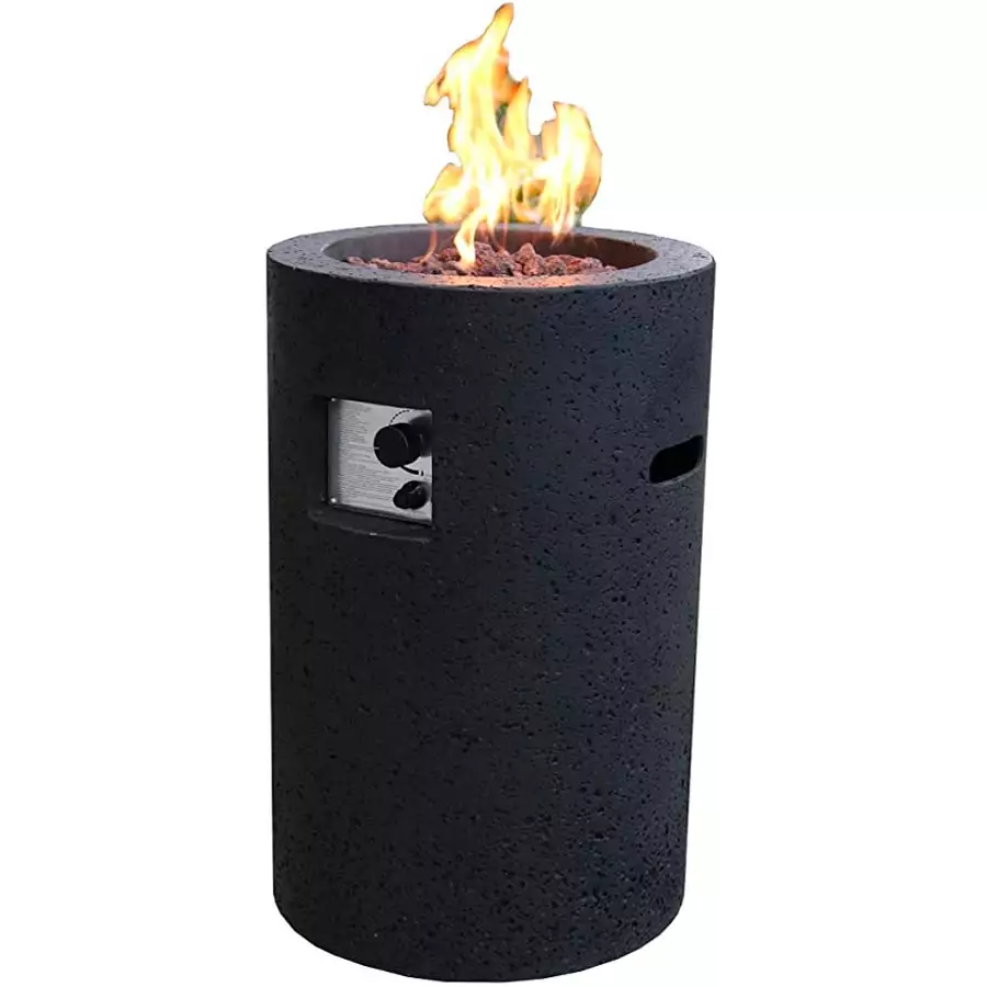 18" Round Lava Tube Fire Column Propane