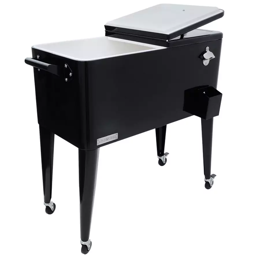 80qt Permasteel Cooler with Wheels Black