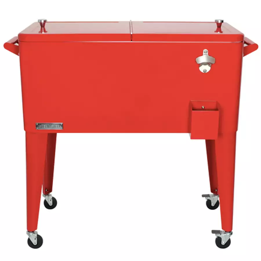 80qt Permasteel Cooler with Wheels Red
