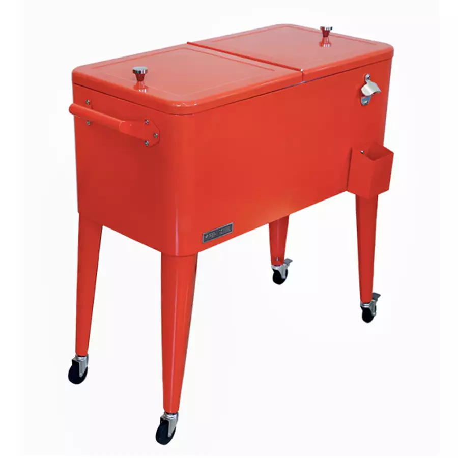 80qt Permasteel Cooler with Wheels Red