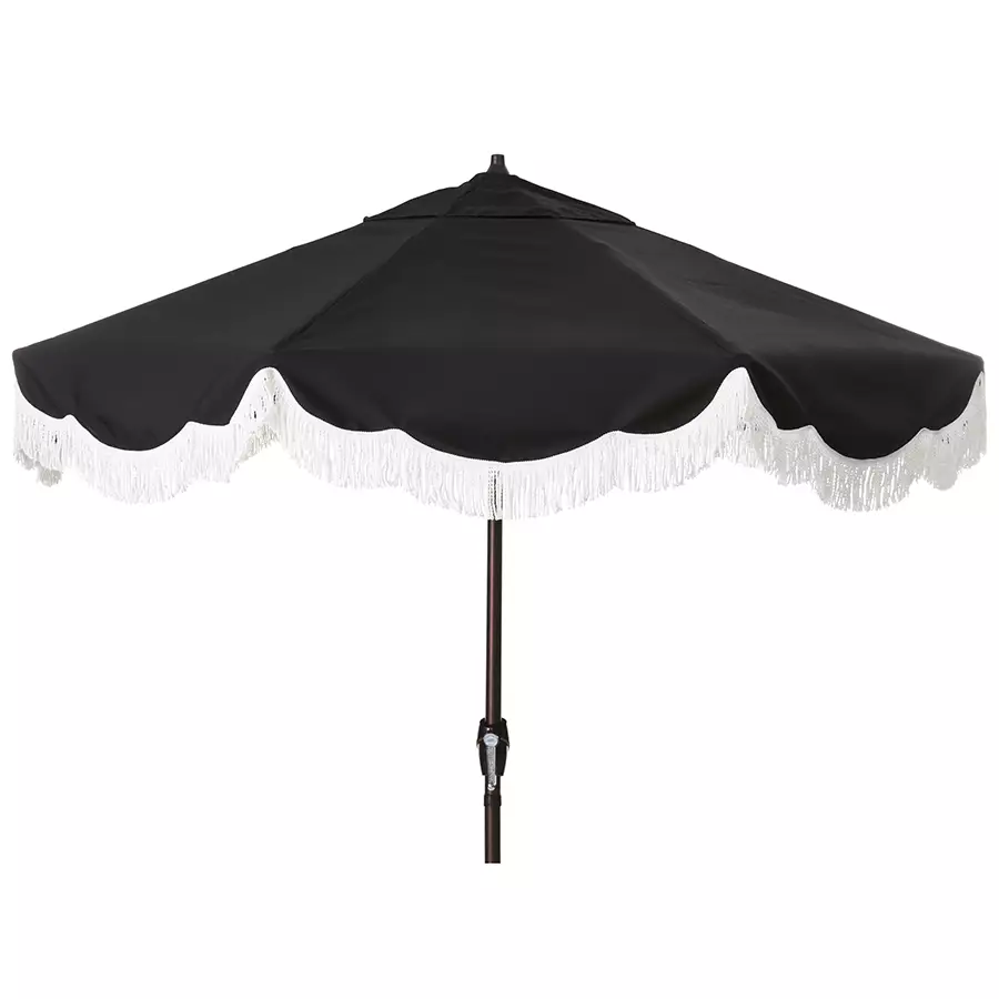 Black and White Fringe Umbrella, 9