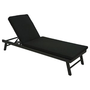 Black/Black Resin Wicker Chaise Lounge