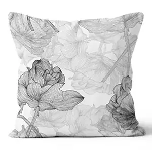 20” Square Venetian Floral Black Pillow