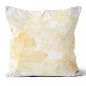 20” Square Venetian Floral Daffodil Pillow