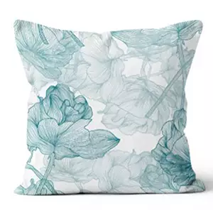 20” Square Venetian Floral Teal Pillow