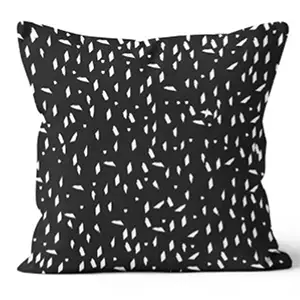 24” Square Brush Fleck Black Pillow